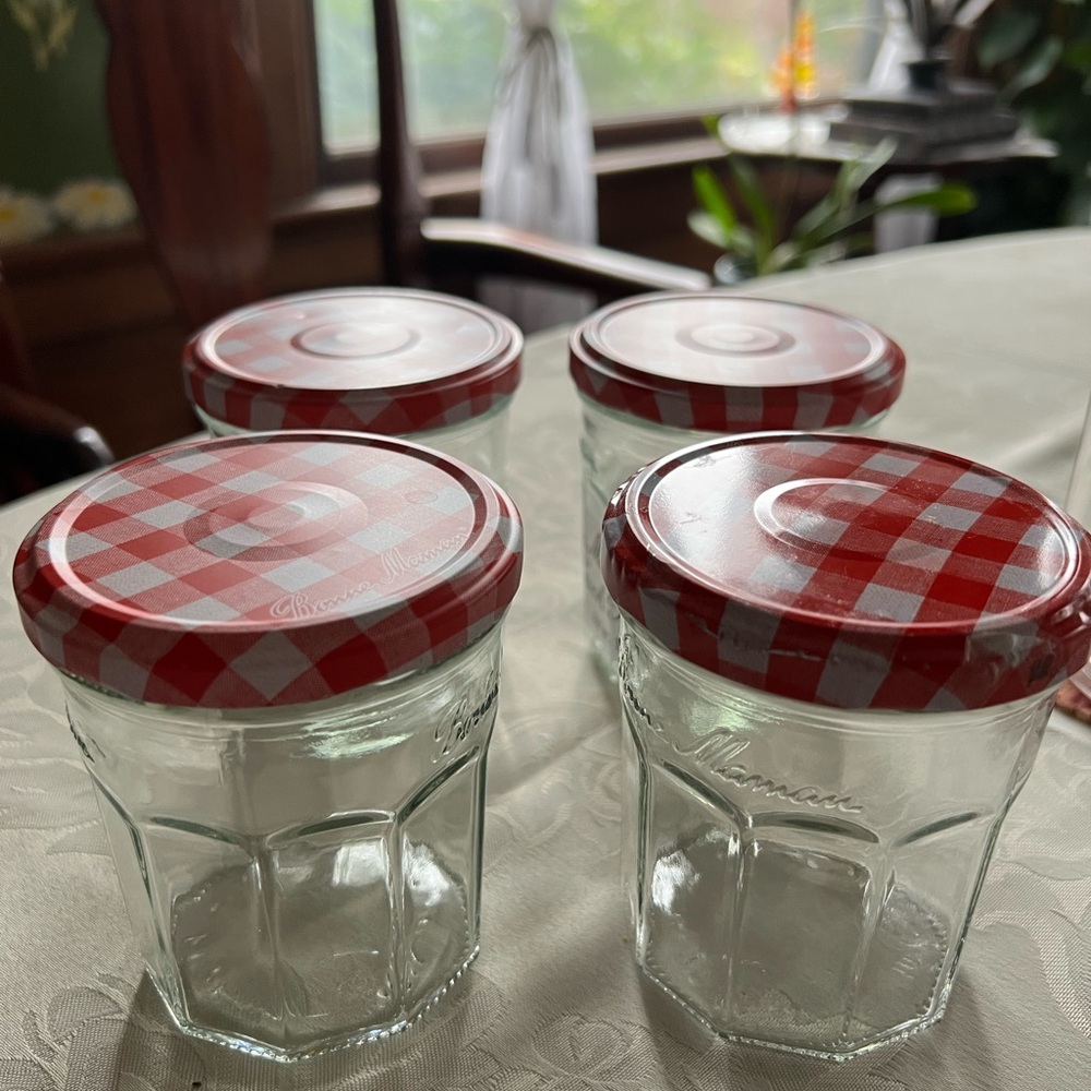 4 Bonne Maman 13 oz. Checkered Lid Glass Jars - Picture 4 of 5